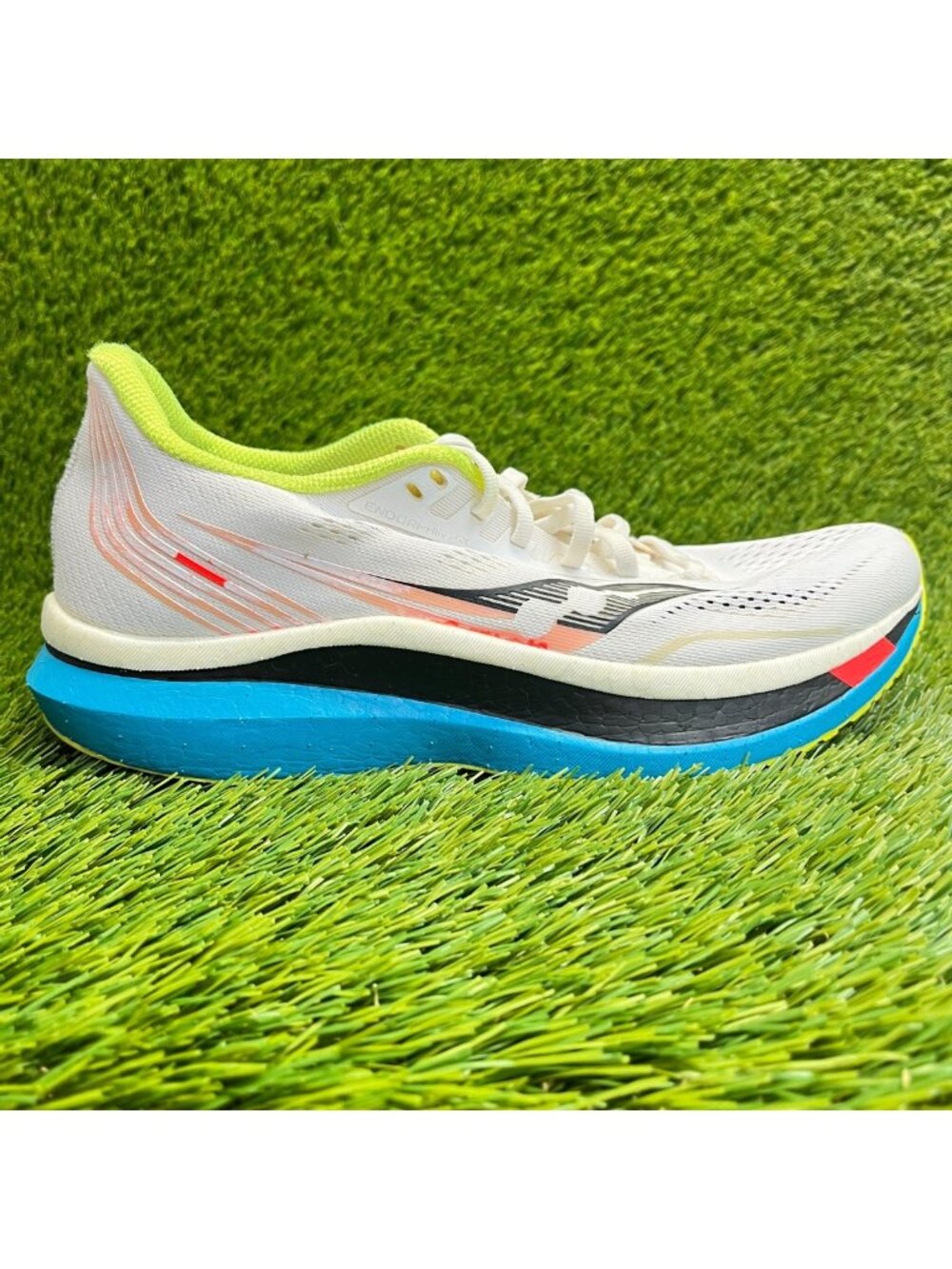 Saucony Endorphin Pro Womens Size 10.5 White Black Blue Running‎ Shoes Sneakers